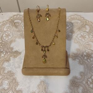 Cookie Lee Gold Necklace with Green Accents